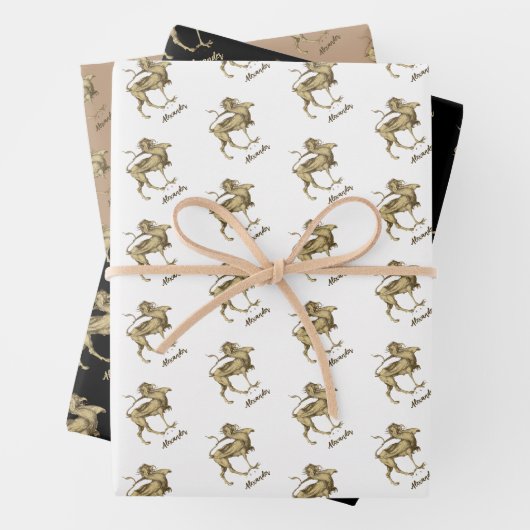 Feuille De Papier Cadeau Élégant personnalisation Renaissance gothique Grif (En situation)