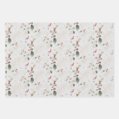 Feuille De Papier Cadeau Elégant Poinsettia & Eucalyptus Parties scintillan (Devant 2)