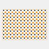 Feuille De Papier Cadeau Élégant Pois Orange Et Noir (Devant 2)
