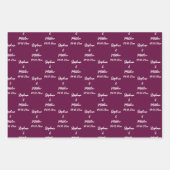 Feuille De Papier Cadeau Elegant Purple Plum Bride Groom Names Weddings (Devant 2)