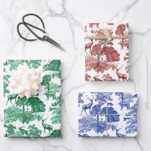 Feuille De Papier Cadeau Élégant renard de chevreuils en toile Vintage à Wo