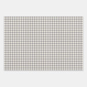 Feuille De Papier Cadeau Élégant Retro Grey En vichy Plaid Motif (Devant)