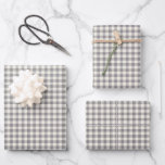 Feuille De Papier Cadeau Élégant Retro Grey En vichy Plaid Motif<br><div class="desc">Feuilles de papier Retro Gris En vichy Motif Plaid</div>