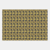 Feuille De Papier Cadeau Elegant Rococo Revival Gold & Charcoal Baroque (Devant)
