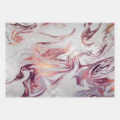 Feuille De Papier Cadeau Elégant Rose or or Marbre argent   (Devant 3)