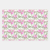 Feuille De Papier Cadeau élégant rose rose Mariage carrelé (Devant 2)