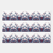 Feuille De Papier Cadeau Elégant rouge et bleu (Devant 2)