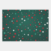 Feuille De Papier Cadeau Elégant Rouge Or et Vert Luxe Bold (Devant 2)