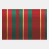 Feuille De Papier Cadeau Elégant Rouge Or et Vert Luxe Bold (Devant)
