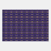 Feuille De Papier Cadeau Élégant Royal violet et or (Devant 3)
