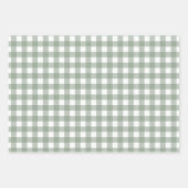 Feuille De Papier Cadeau Elegant Sage Green and White Gingham Holiday (Devant 2)