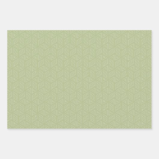 Feuille De Papier Cadeau Élégant Sage vert simple et cadeau minimal (Devant 3)
