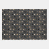 Feuille De Papier Cadeau Elégant Scandi Noël Or & Noir (Devant 3)