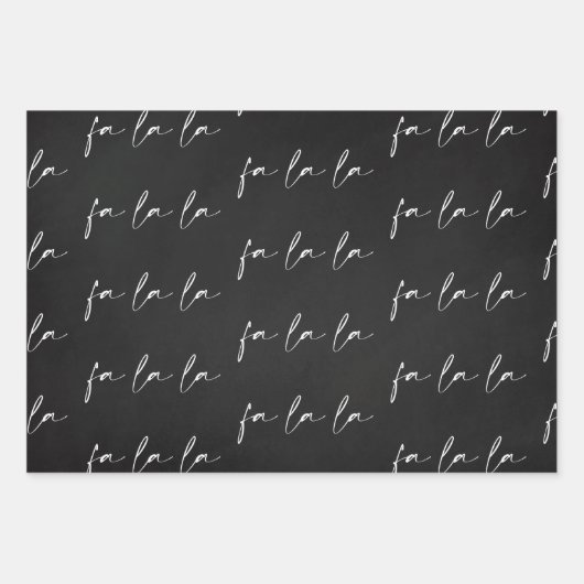 Feuille De Papier Cadeau Élégant Script Fa La La Text Cadeau Motif (Devant)