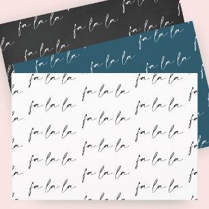 Feuille De Papier Cadeau Élégant Script Fa La La Text Cadeau Motif