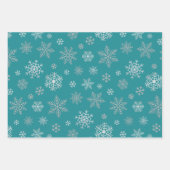 Feuille De Papier Cadeau Élégant Silver Snowflakes Noël (Devant)