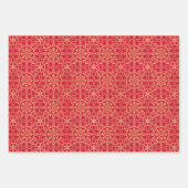 Feuille De Papier Cadeau Élégant Snowflake de Noël Faux Gold Purple Set (Devant 3)