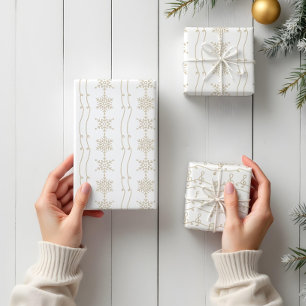 Feuille De Papier Cadeau Élégant Snowflakes et Partition Musique Noël