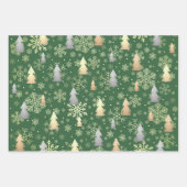Feuille De Papier Cadeau Élégant Snowflakes Gold & Silver Christmas Tree (Devant 2)