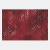 Feuille De Papier Cadeau Élégant Snowflakes Rouge Or Luxe (Devant 2)