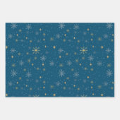 Feuille De Papier Cadeau Élégant Snowflakes White Gold de Noël (Devant)