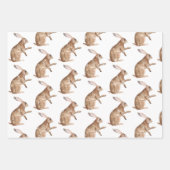 Feuille De Papier Cadeau Élégant Snowy Winter Animaux Red Fox Hare Doe Deer (Devant 2)
