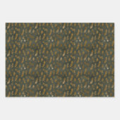 Feuille De Papier Cadeau Élégant Sparkly Gold Blanc Vert Noël (Devant 3)