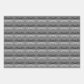 Feuille De Papier Cadeau Élégant style arlequin Abstrait noir et blanc (Devant 3)