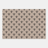Feuille De Papier Cadeau Elégant taupe, noir et rose vif (Devant)