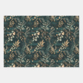 Feuille De Papier Cadeau Élégant vert botanique (Devant 2)