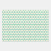 Feuille De Papier Cadeau Élégant Vert Floral Joli Polka Dot Stripes (Devant 3)