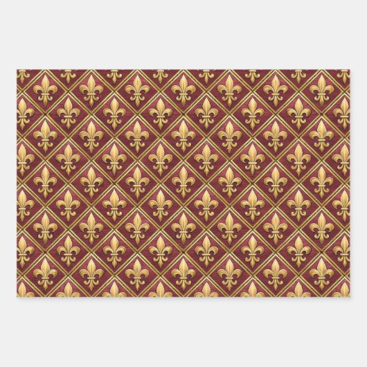 Feuille De Papier Cadeau Elegant Victorian tiled pattern  (Devant)