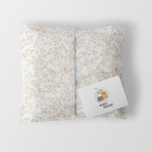 Feuille De Papier Cadeau Élégant Vintage romantique motif floral beige