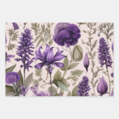 Feuille De Papier Cadeau Élégant violet floral (Devant 2)