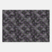 Feuille De Papier Cadeau Élégant violet noir floral (Devant 2)