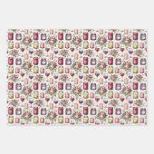 Feuille De Papier Cadeau Elegant wine candles tiled pattern  (Devant 3)