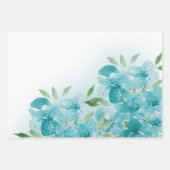 Feuille De Papier Cadeau Elégante aquarelle bleu foncé (Devant)