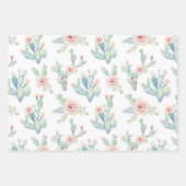 Feuille De Papier Cadeau Elégante aquarelle Boho Cactus & Succulents (Devant 3)