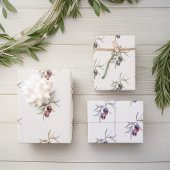 Feuille De Papier Cadeau Elégante aquarelle Branche d'olive