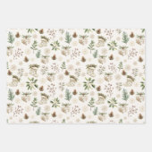 Feuille De Papier Cadeau Elégante aquarelle neutre Noël (Devant)