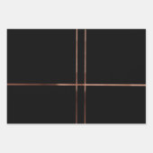 Feuille De Papier Cadeau Élégante bande Rose d'or Wrapping Pape (Devant)