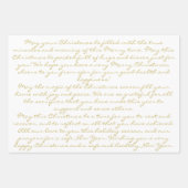 Feuille De Papier Cadeau Élégante calligraphie rouge or vert Joyeux Noël (Devant 2)