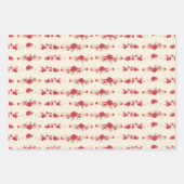 Feuille De Papier Cadeau Elégante Crème Noël Botanique Rouge (Devant)