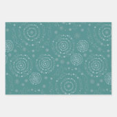 Feuille De Papier Cadeau Elégante Fête de la Main Motifs Turquoise Blue Nav (Devant)