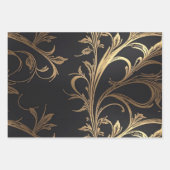 Feuille De Papier Cadeau Elégante fête Noir avec l'or Accentuation Foil (Devant)