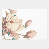 Feuille De Papier Cadeau Élégante fleur chic de Magnolia (Devant 3)