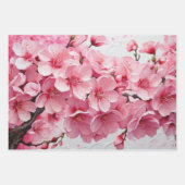 Feuille De Papier Cadeau Élégante Fleurs de fleurs de cerisier rose (Devant 3)