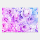 Feuille De Papier Cadeau Élégante floraison Rose (Devant 3)