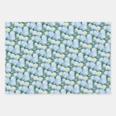 Feuille De Papier Cadeau Elégante Hydrangée Bleue (Devant 3)