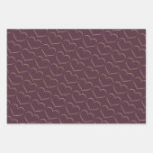 Feuille De Papier Cadeau Elégante laque simple cerise, Mariage Monogramme (Devant 3)